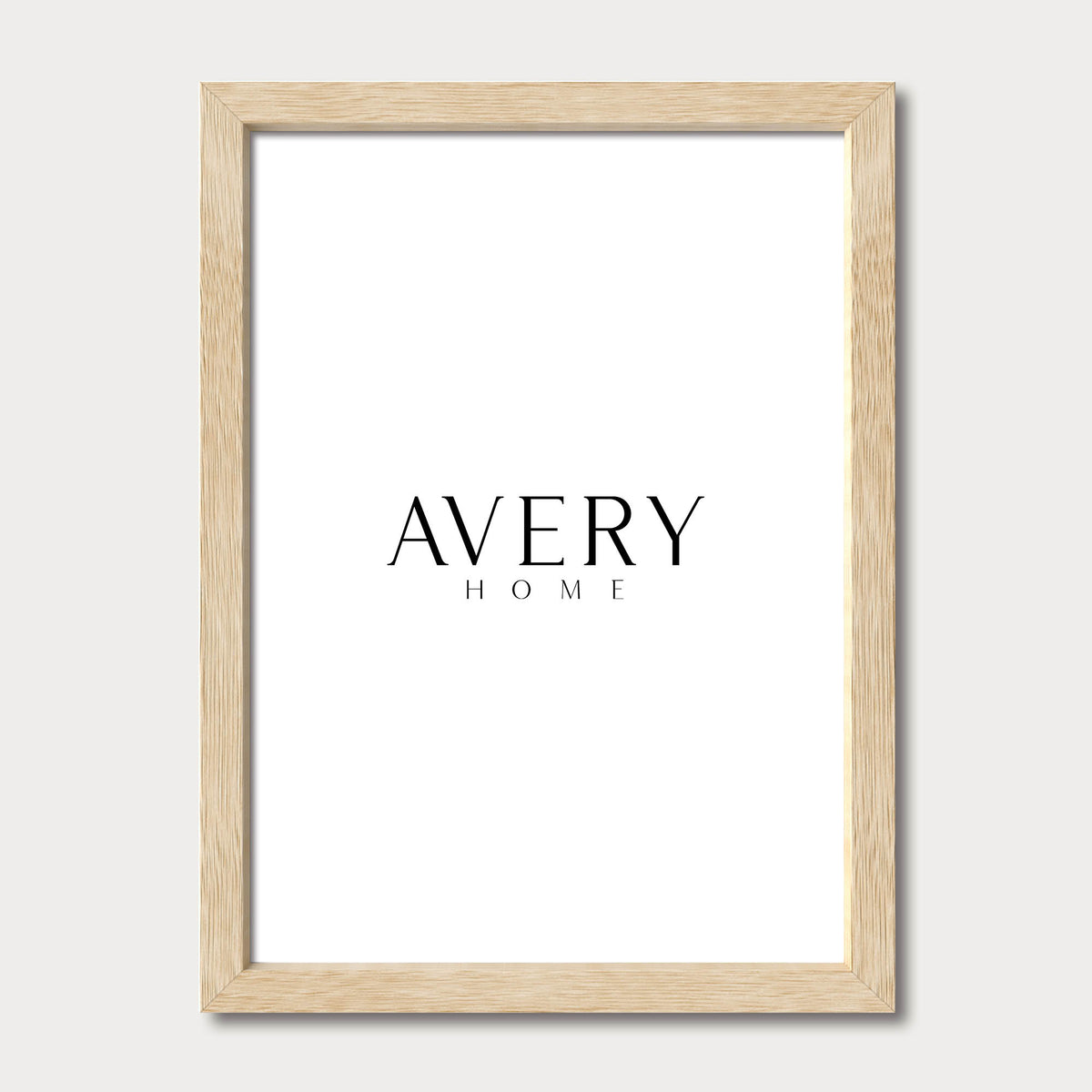 Natural light oak wood picture frame for vintage art prints, portrait, Avery Home