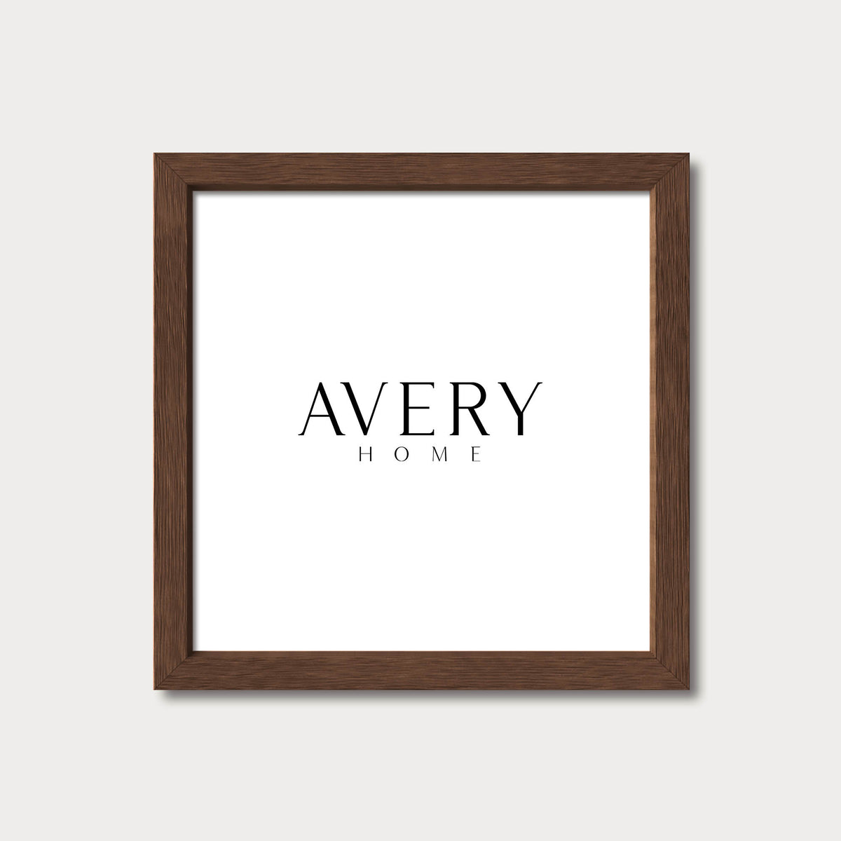 Walnut solid oak square picture frame for vintage art prints and photos Avery Home