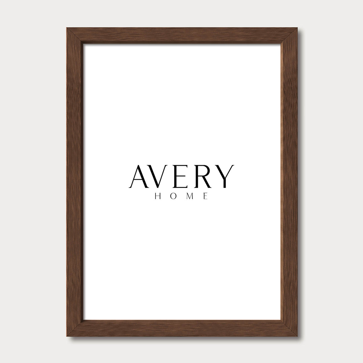 Walnut dark wood solid oak picture frame for vintage art prints, portrait, Avery Home