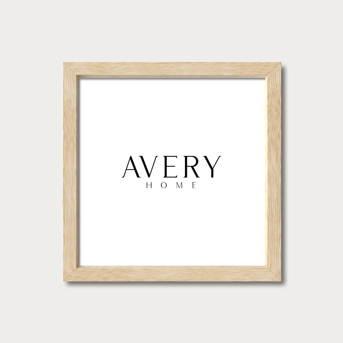 Natural light oak wood square picture frame for art prints and photos by Avery Home