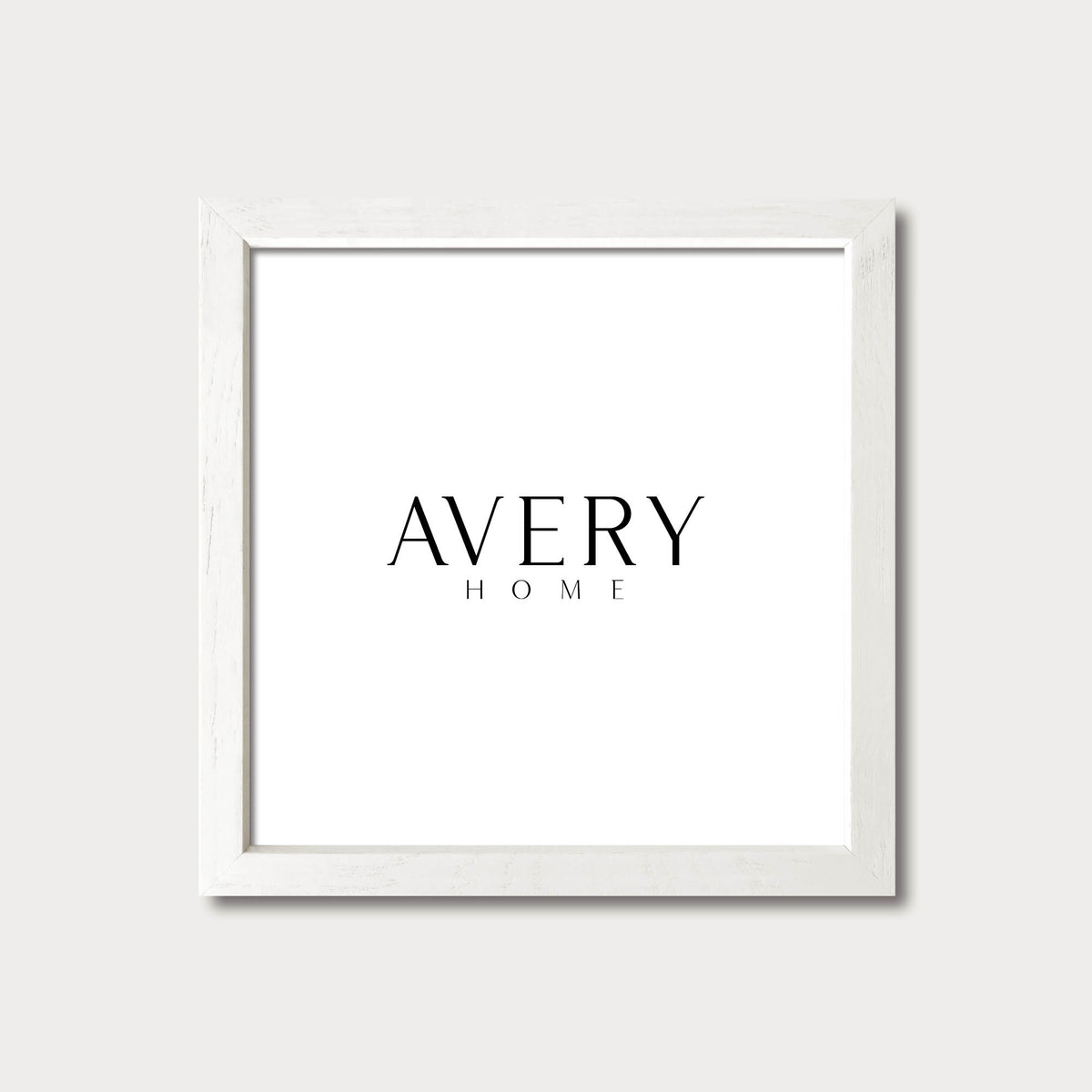 White solid oak wood square picture frame for art prints and photos by Avery Home